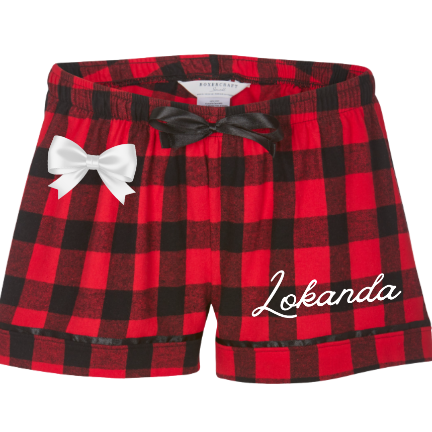 Buffalo Plaid Lokanda Bow Flannel Shorts