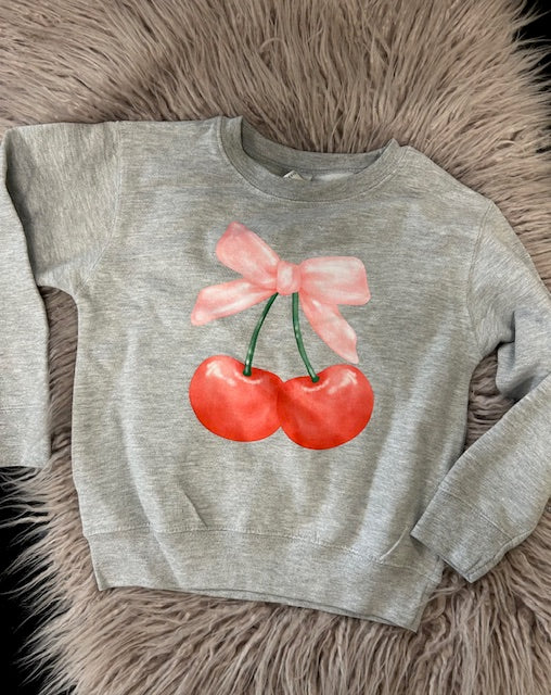 Girls Cherries Crewneck Sweatshirt *In Stock*