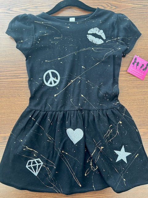 Metallic and Glitter Splatter Dress *In Stock*