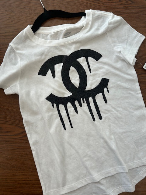 Designer Glitter High Low Tee *In Stock*