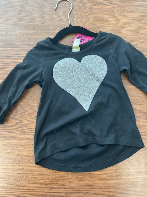 Hi-Low Glitter Heart Shirt *In Stock*