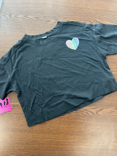 Vintage Black Crop Heart Tee *In Stock*