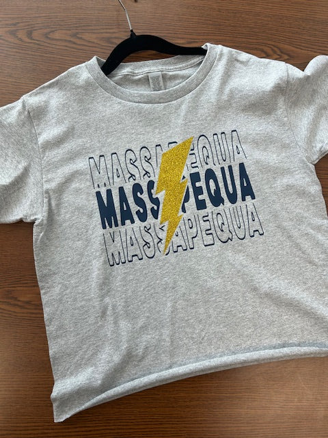 Massapequa Glitter Bolt Repeat Tee *In Stock*