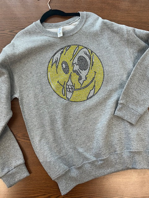 Bling Smiley Crewneck Sweatshirt *In Stock*