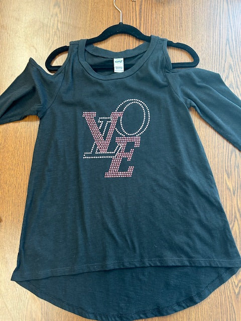 Cold Shoulder Designer LOVE Long Sleeve *In Stock*