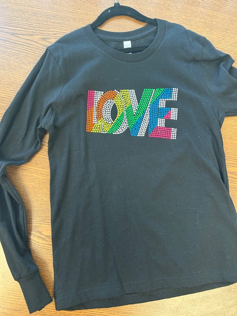 Long Sleeve Neon Rhinestud LOVE *In Stock*