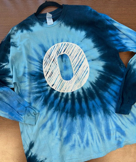 Long Sleeve Tie Dye Scribble O *In Stock*