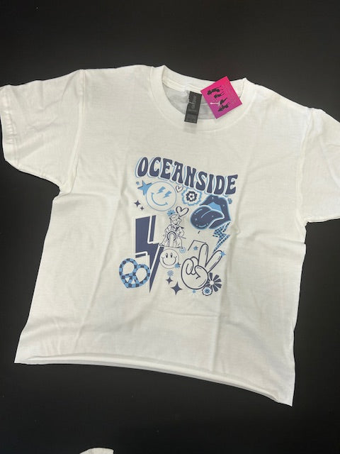 Oceanside Collage Cut Hem Tee *In Stock Ready to Ship**