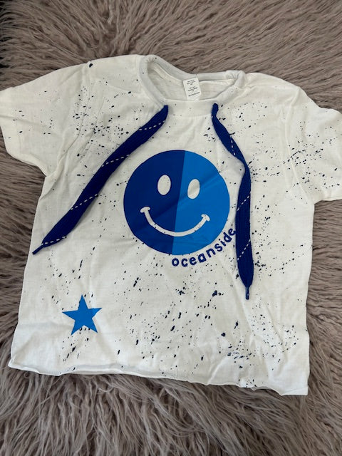 Oceanside Smiley Tee with Strings **In Stock Ready to Ship**