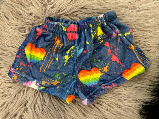 Faux Denim Fuzzy Shorts