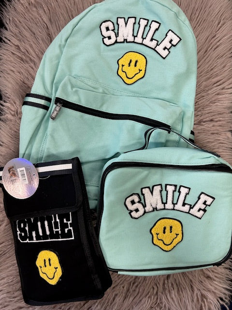 SMILE Canvas Backpack, Lunchbox or Snack Bag