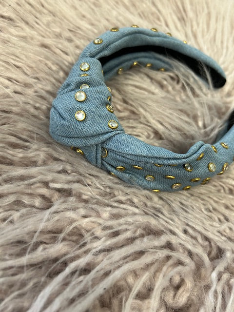 Denim Bling Headband