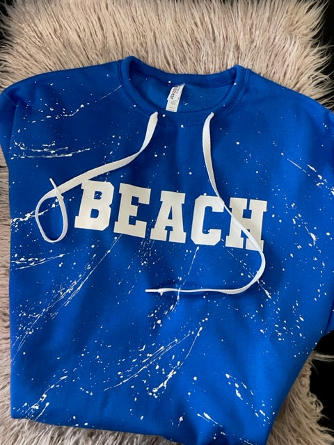Splatter Raw Hem Beach Crew *In Stock Ready to Ship*