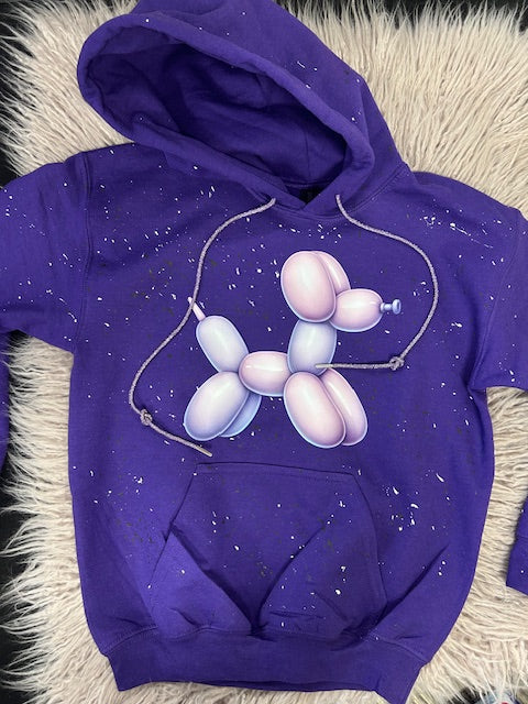 Balloon Dog Hoodie with Bling Strings