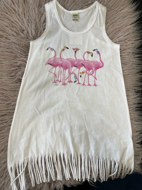 Flamingo Fringe Coverup *In Stock Ready to Ship*