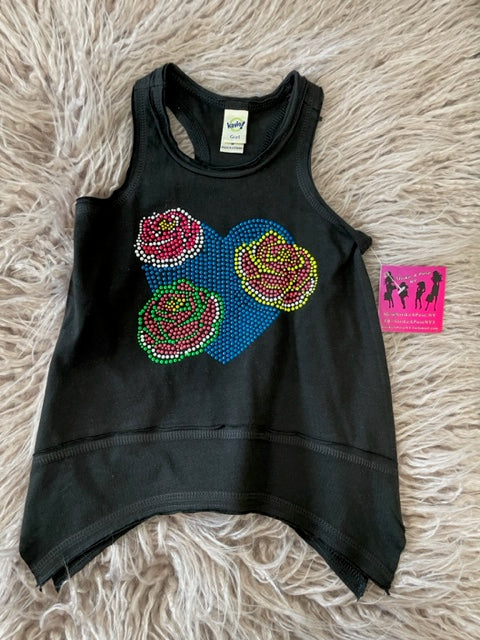 Bling Heart Shark Bite Hem Tank *In Stock Ready to Ship*