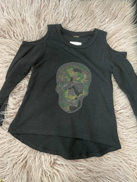 Bling Skull Cold Shoulder *In Stock Ready to Ship*