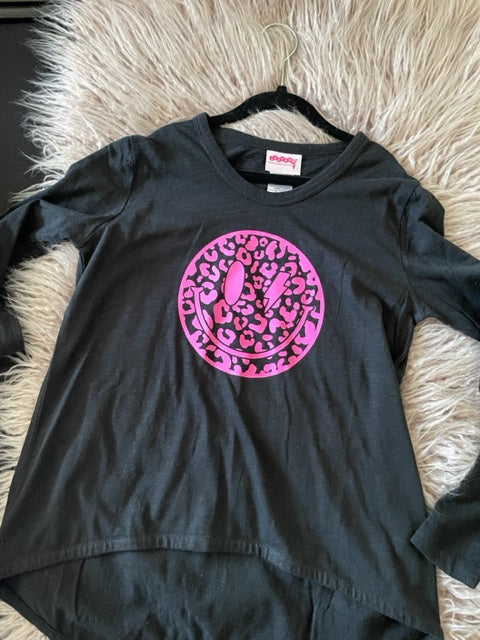 Leopard Smiley Hi-Lo Long Sleeve *In Stock Ready to Ship*