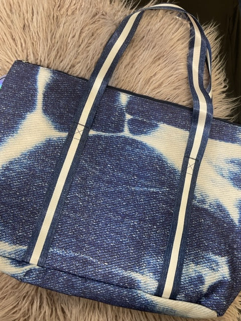 Denim Print Tote Bag
