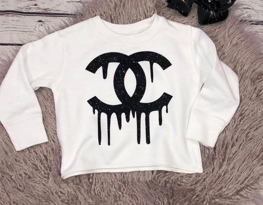 Raw Hem Drippy CC Sweatshirt Youth and Adult