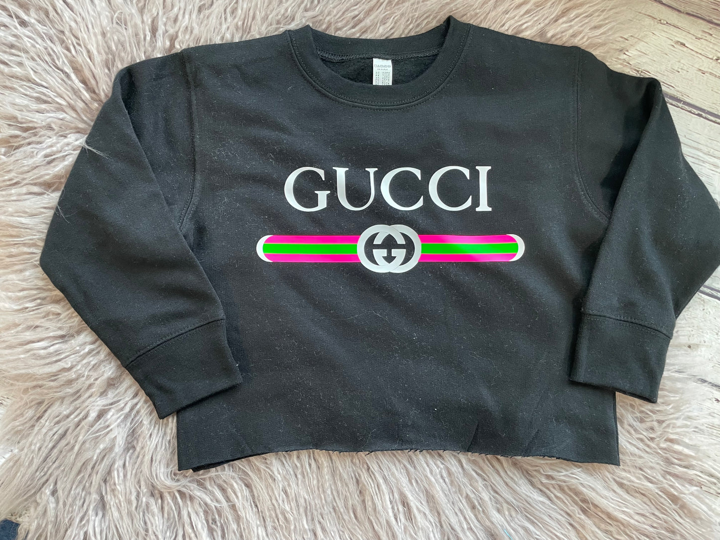 Neon GG Raw Hem Sweatshirt and Designer Sweatpants