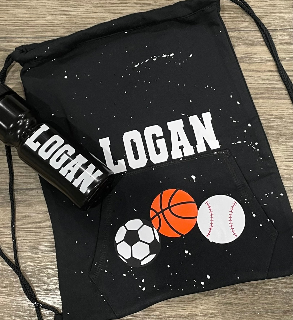 Sports Splatter Backpack and Waterbottle