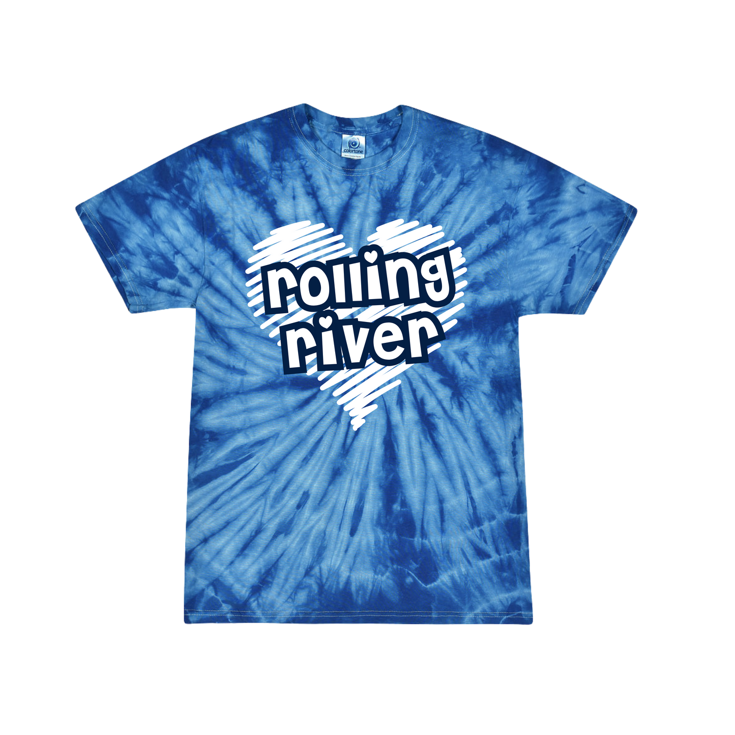 Tie Dye Rolling River Heart T-Shirt