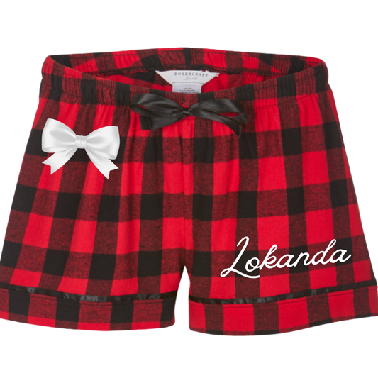 Buffalo Plaid Lokanda Bow Flannel Shorts