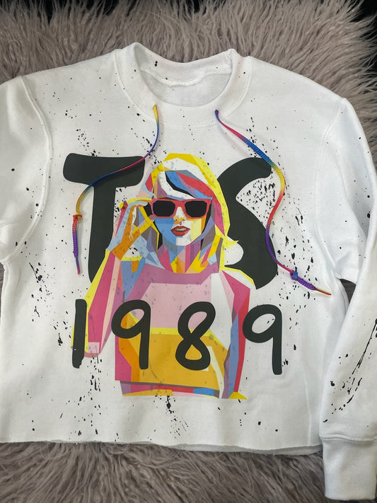 Swiftie Crewneck Crop Sweatshirt with ties