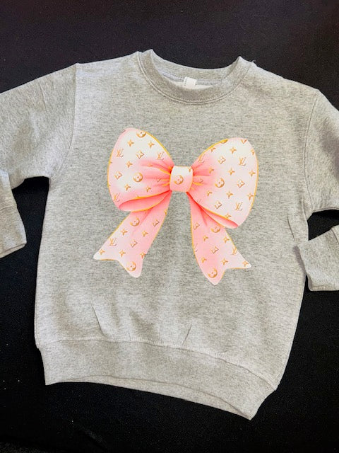 Pink Bow Crewneck Sweatshirt