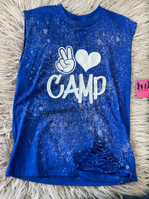 Bleached Peace Love Camp Tank *In Stock Ready to Ship*