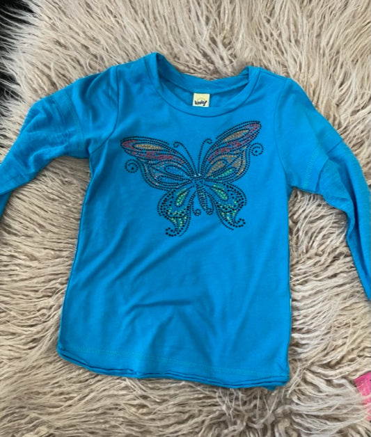 Burnout Long Sleeve Bling Butterfly *In Stock Ready To Ship*