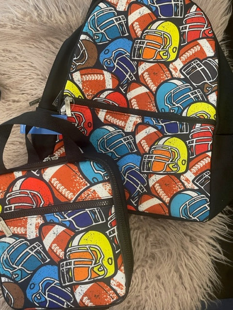 Football Print Backpack