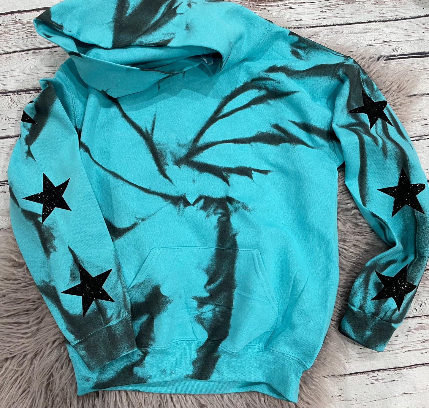 Aqua Swirl Star Hoodie Sweatshirt